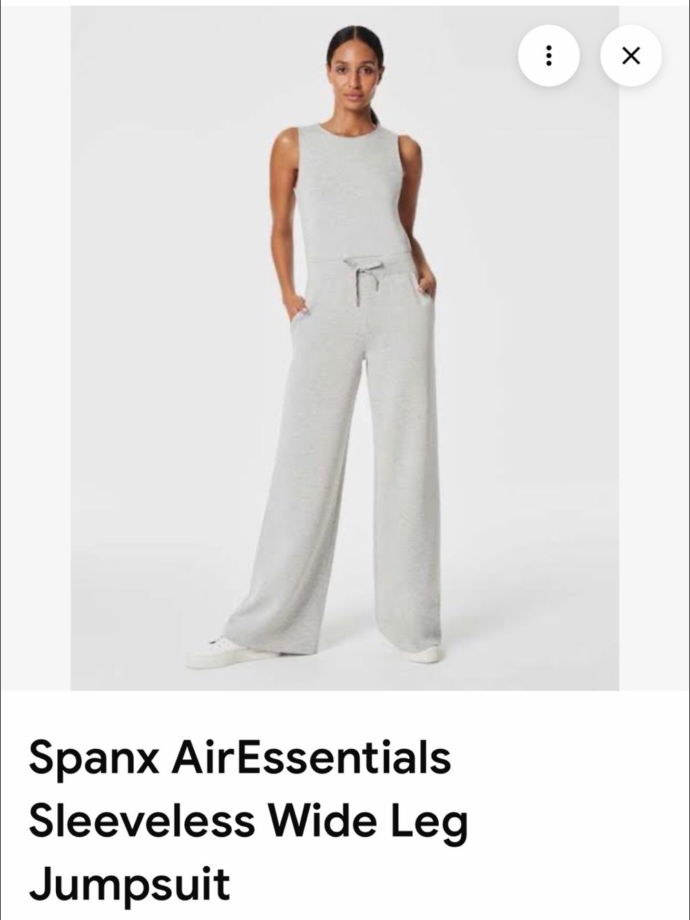 SPANX Sleeveless Wide-Leg Jumpsuit in Light Gray